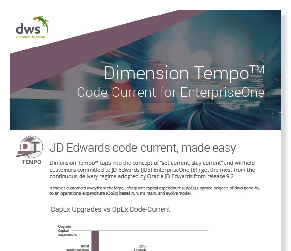 Dimension Tempo - Code Current for EnterpriseOne
