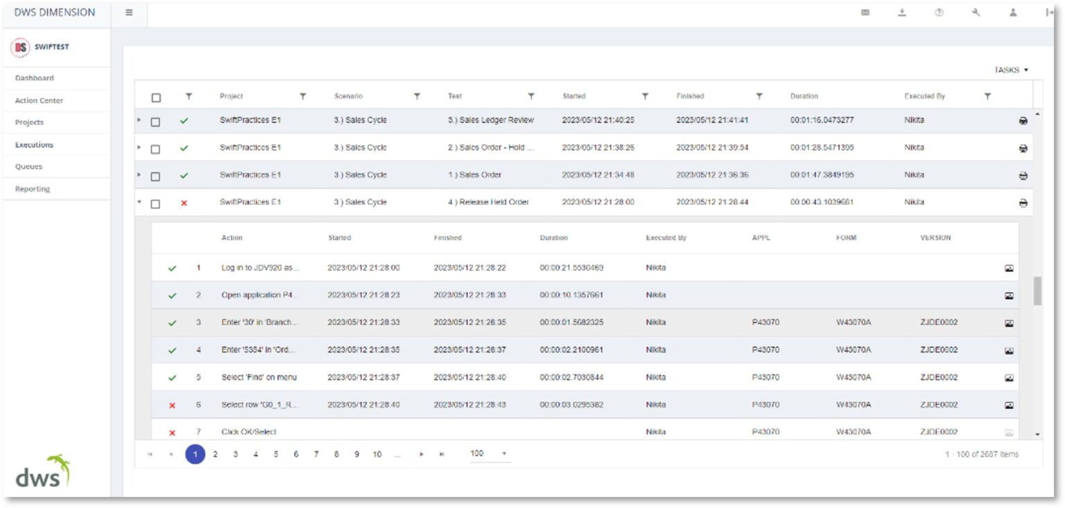 Multiple ways to view your test execution history - DWS Global