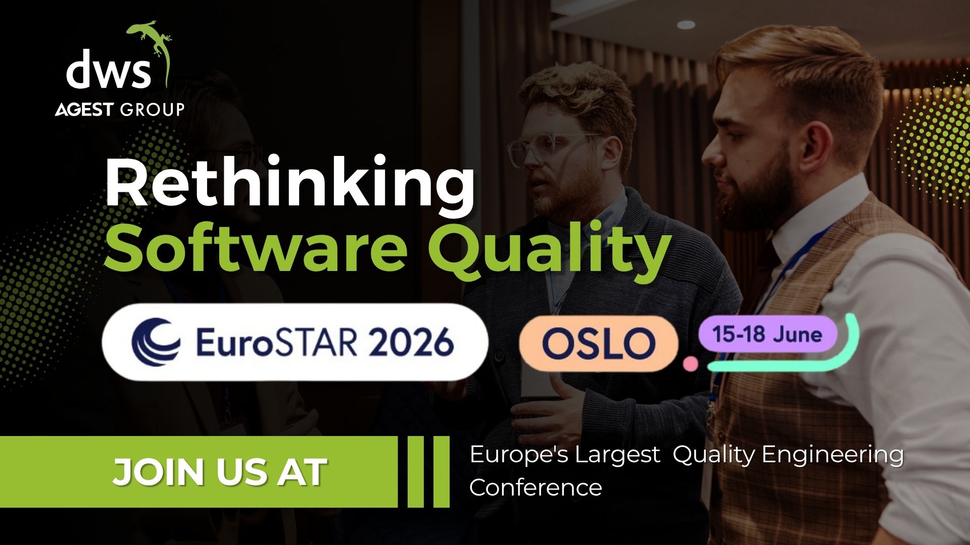 DWS is proud to join EuroSTAR 2026 as a Gold Sponsor, sharing insights on enterprise software testing, QA automation, and software quality in complex systems.